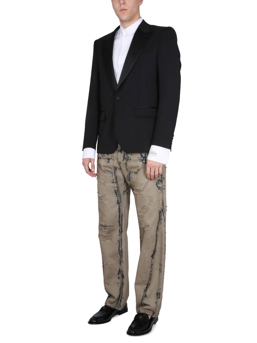 DOLCE & GABBANA CAMICIA TUXEDO GOLD POPELINE DI COTONE