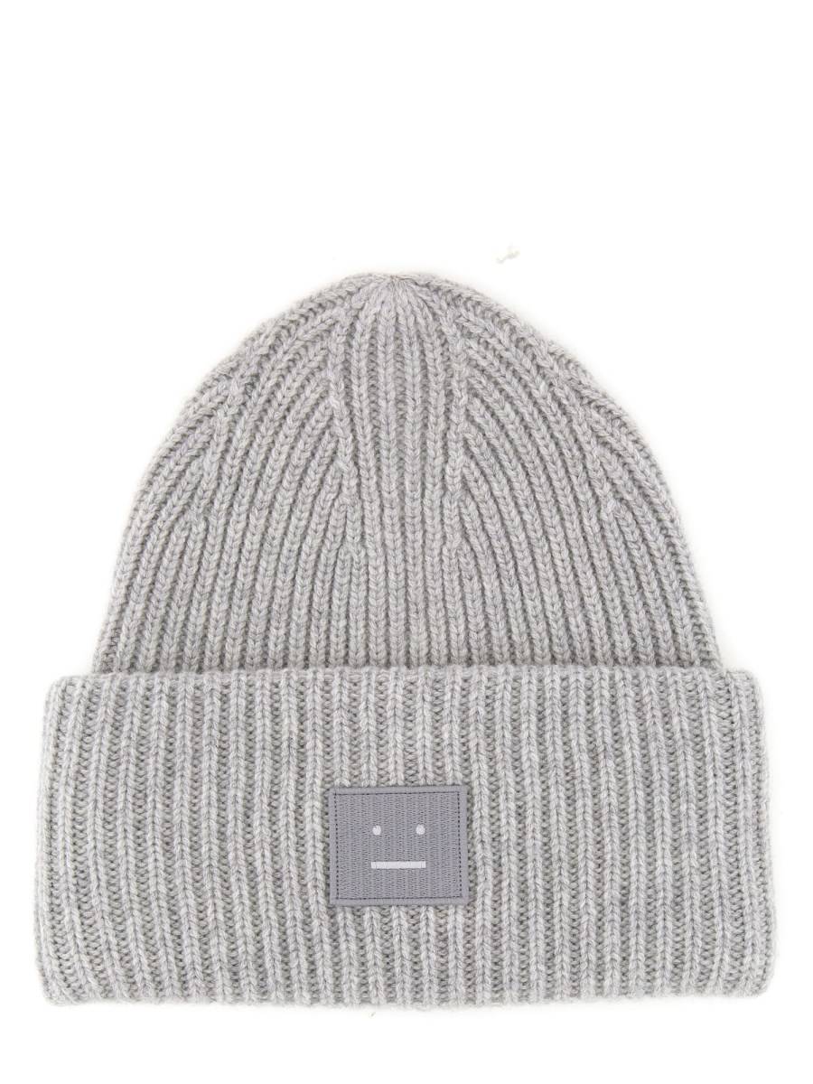 ACNE STUDIOS CAPPELLO BEANIE CON PATCH FACE IN LANA