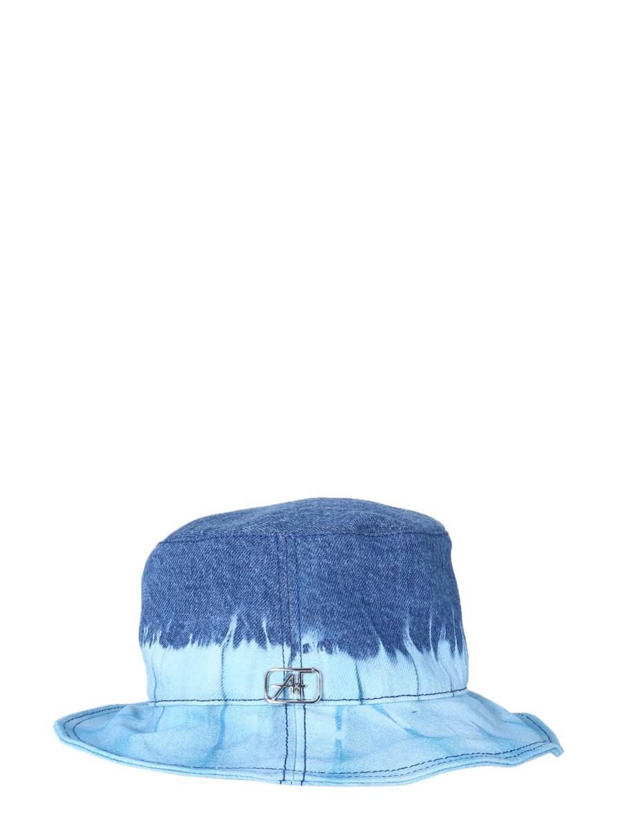 ALBERTA FERRETTI CAPPELLO BUCKET IN DENIM DI COTONE CON STAMPA TIE DYE E LOGO