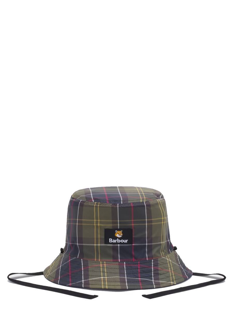 MAISON KITSUNÉ X BARBOUR CAPPELLO BUCKET REVERSIBLE IN COTONE