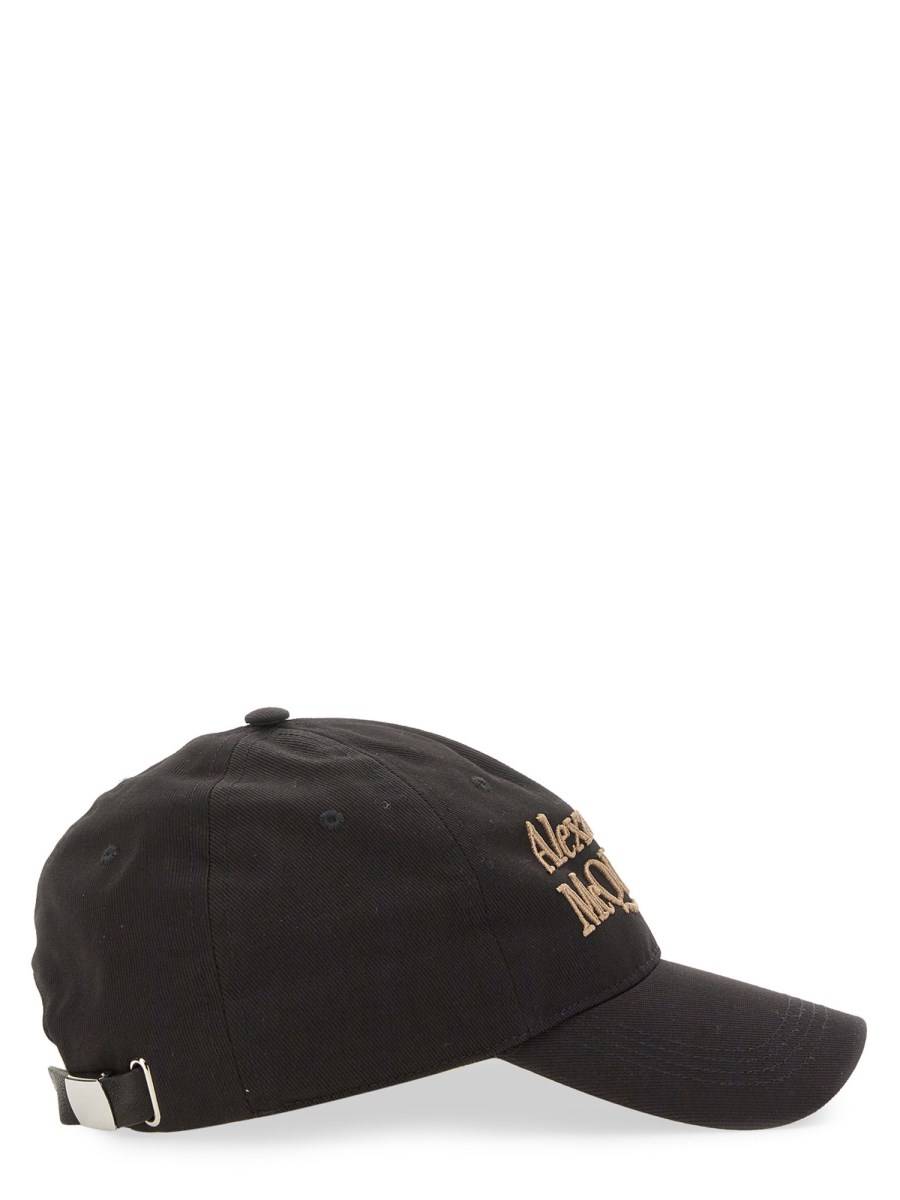 ALEXANDER McQUEEN CAPPELLO DA BASEBALL IN COTONE CON RICAMO LOGO