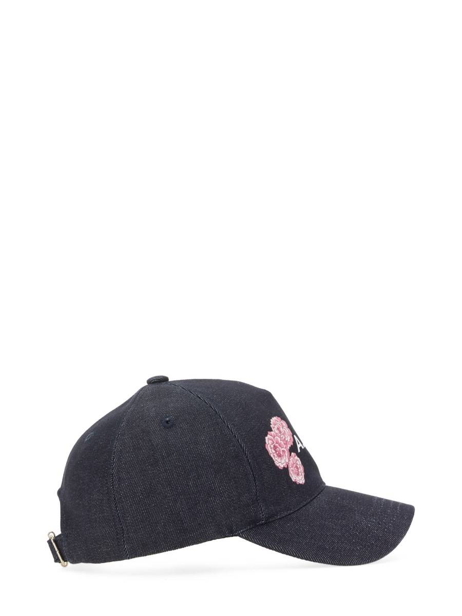 A.P.C. CAPPELLO DA BASEBALL IN COTONE CON STAMPA LOGO