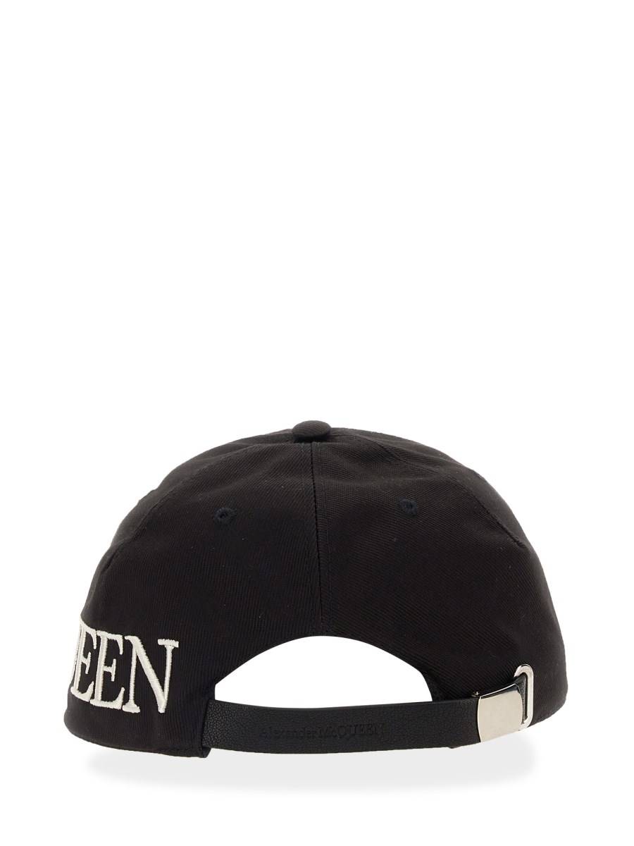 ALEXANDER McQUEEN CAPPELLO DA BASEBALL IN TELA DI COTONE CON LOGO RICAMATO