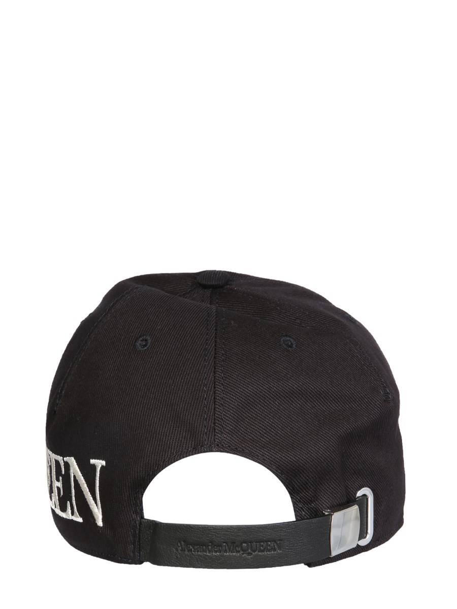 ALEXANDER McQUEEN CAPPELLO DA BASEBALL IN TELA DI COTONE CON LOGO RICAMATO
