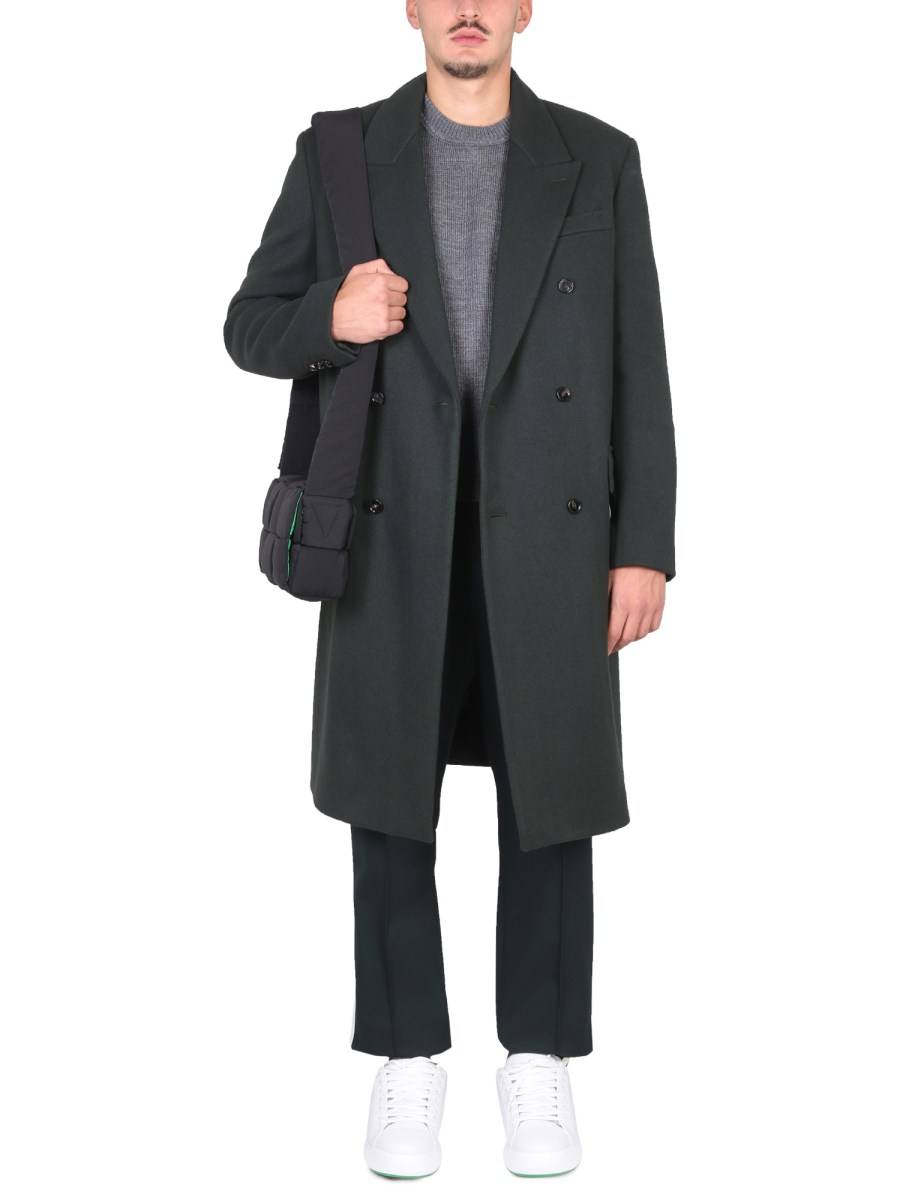 BOTTEGA VENETA CAPPOTTO DOPPIOPETTO IN TESSUTO CAVALRY DI LANA
