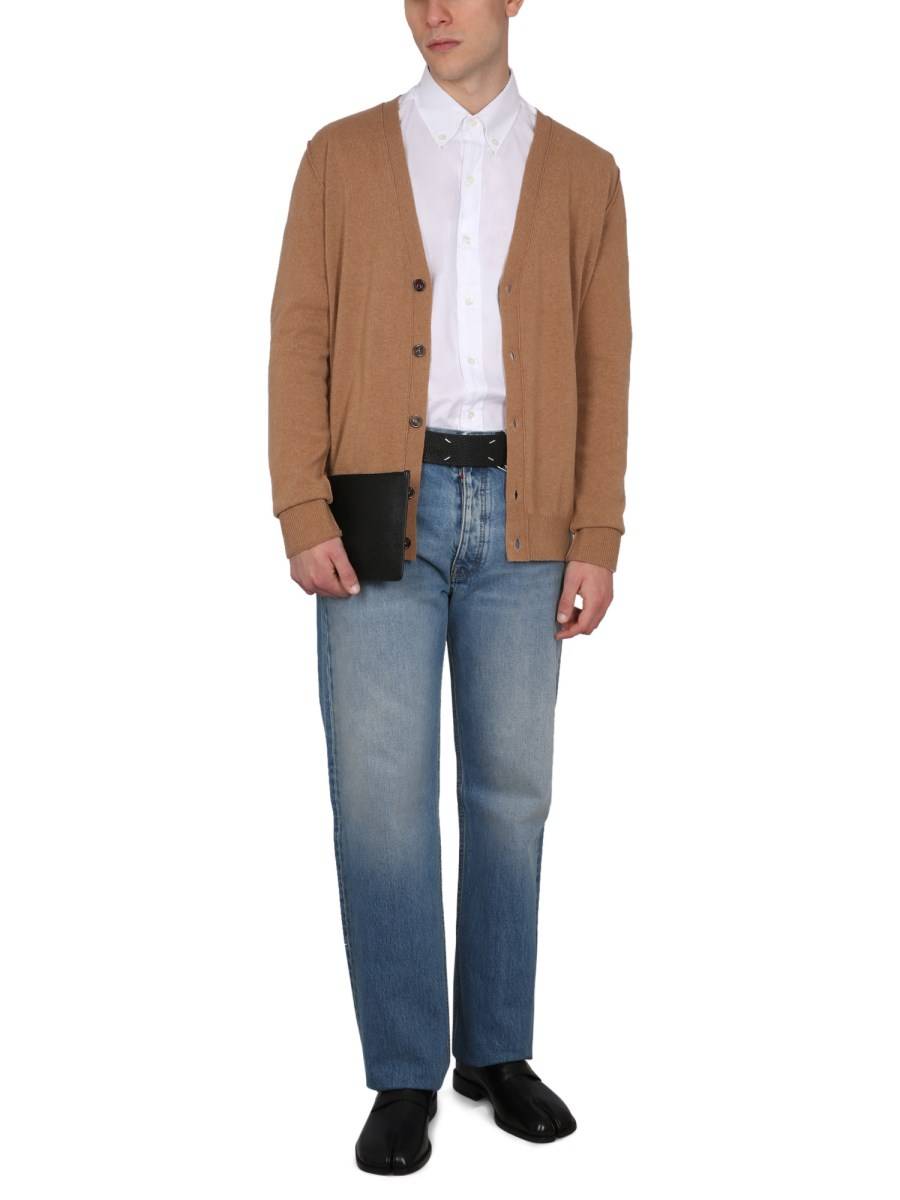 MAISON MARGIELA CARDIGAN IN JERSEY LAVORATO A MAGLIA