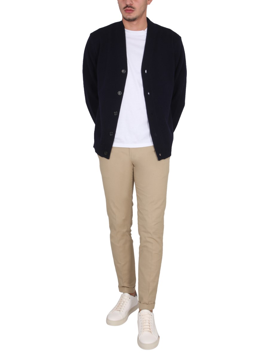 PS BY PAUL SMITH CARDIGAN IN LANA MERINO CON SCOLLO A V