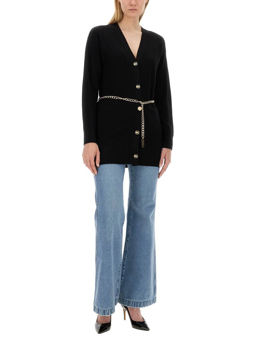 MICHAEL BY MICHAEL KORS CARDIGAN IN MAGLIA DI LANA CON CINTURA