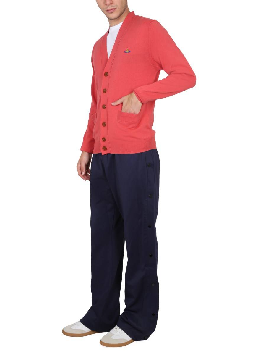 VIVIENNE WESTWOOD CARDIGAN IN MISTO CASHMERE CON RICAMO ORB