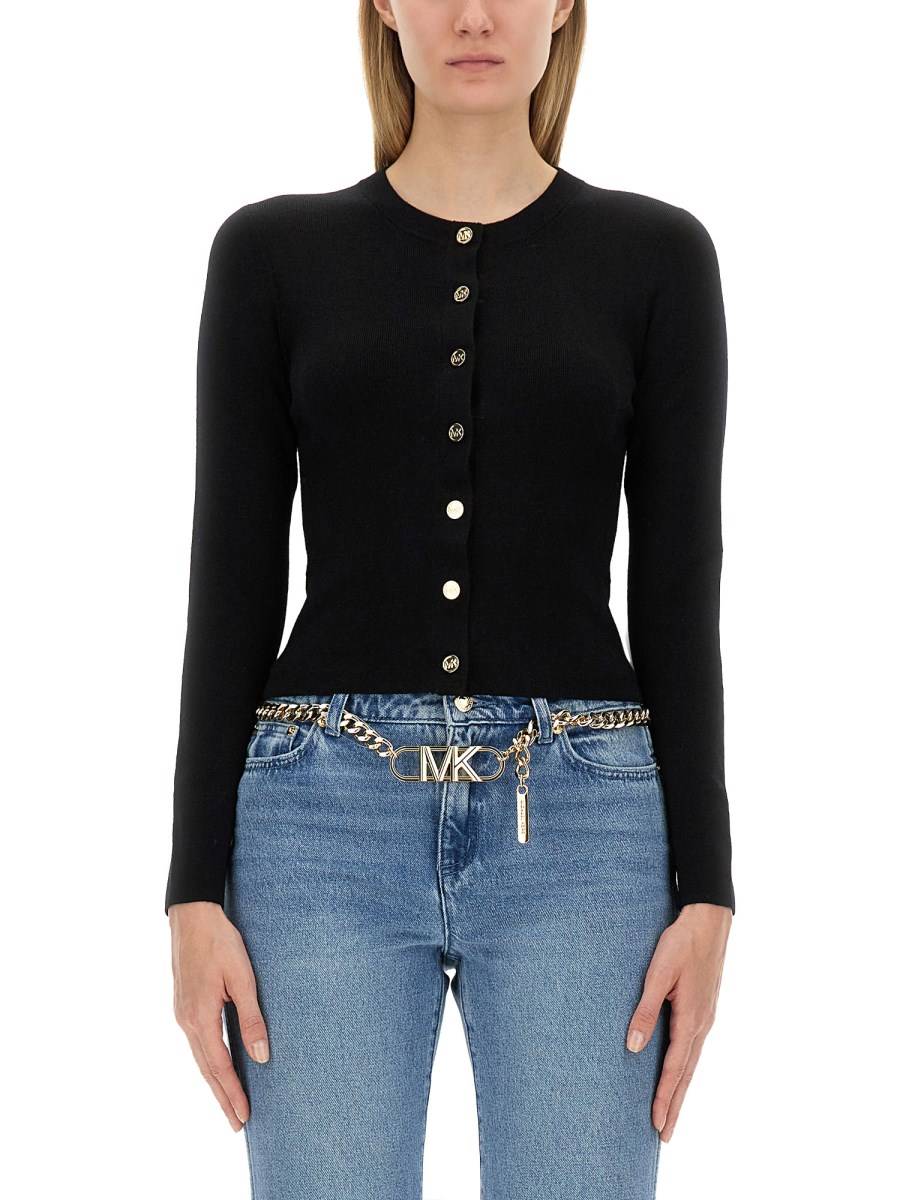 MICHAEL BY MICHAEL KORS CARDIGAN IN MISTO LANA MERINO