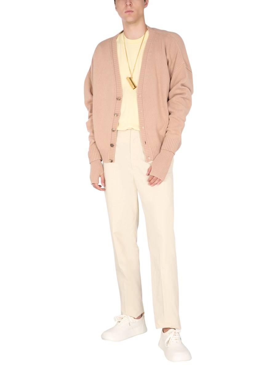 AMBUSH CARDIGAN OVERSIZE FIT IN MISTO CASHMERE CON LOGO