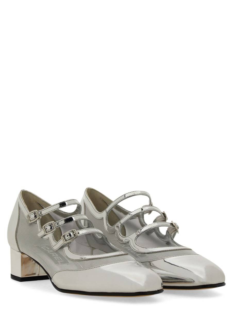 CAREL PARIS PUMP KINIGHT IN PELLE LAMINATA E MESH