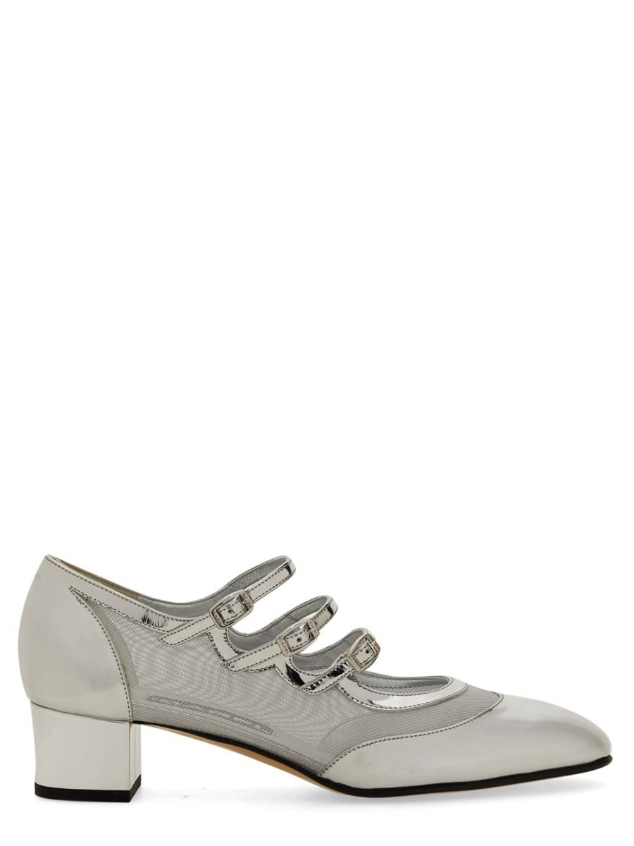 CAREL PARIS PUMP KINIGHT IN PELLE LAMINATA E MESH