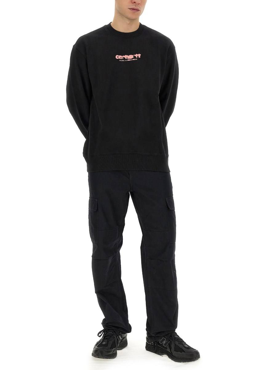CARHARTT WIP FELPA "INK BLEED" IN COTONE
