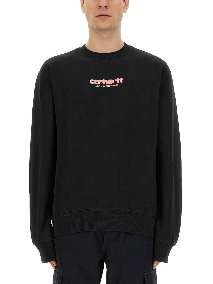 CARHARTT WIP FELPA "INK BLEED" IN COTONE