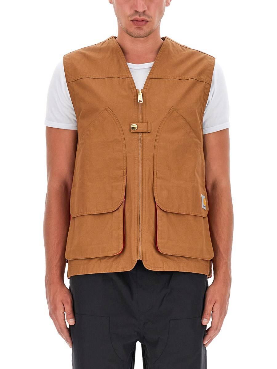 CARHARTT WIP GILET IN CANVAS CON LOGO