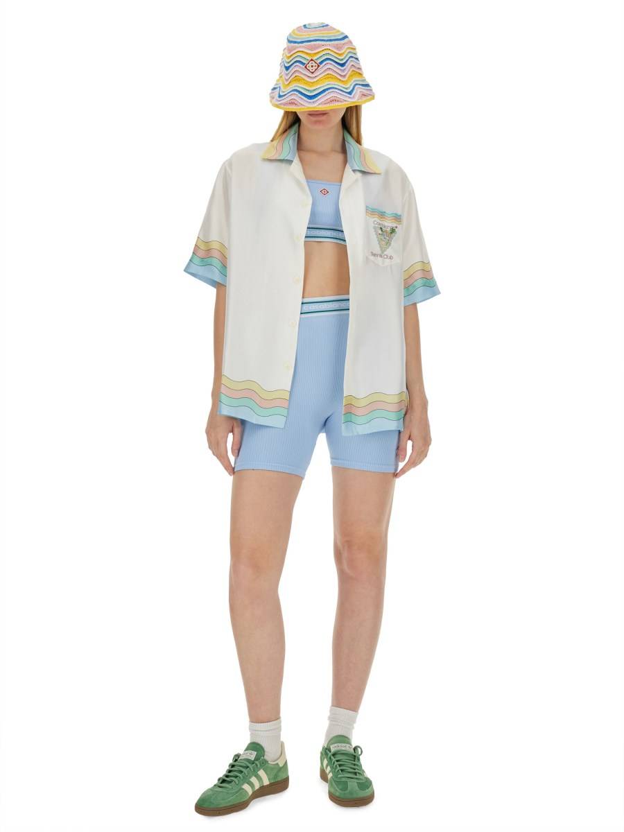 CASABLANCA CAMICIA IN SETA CON LOGO