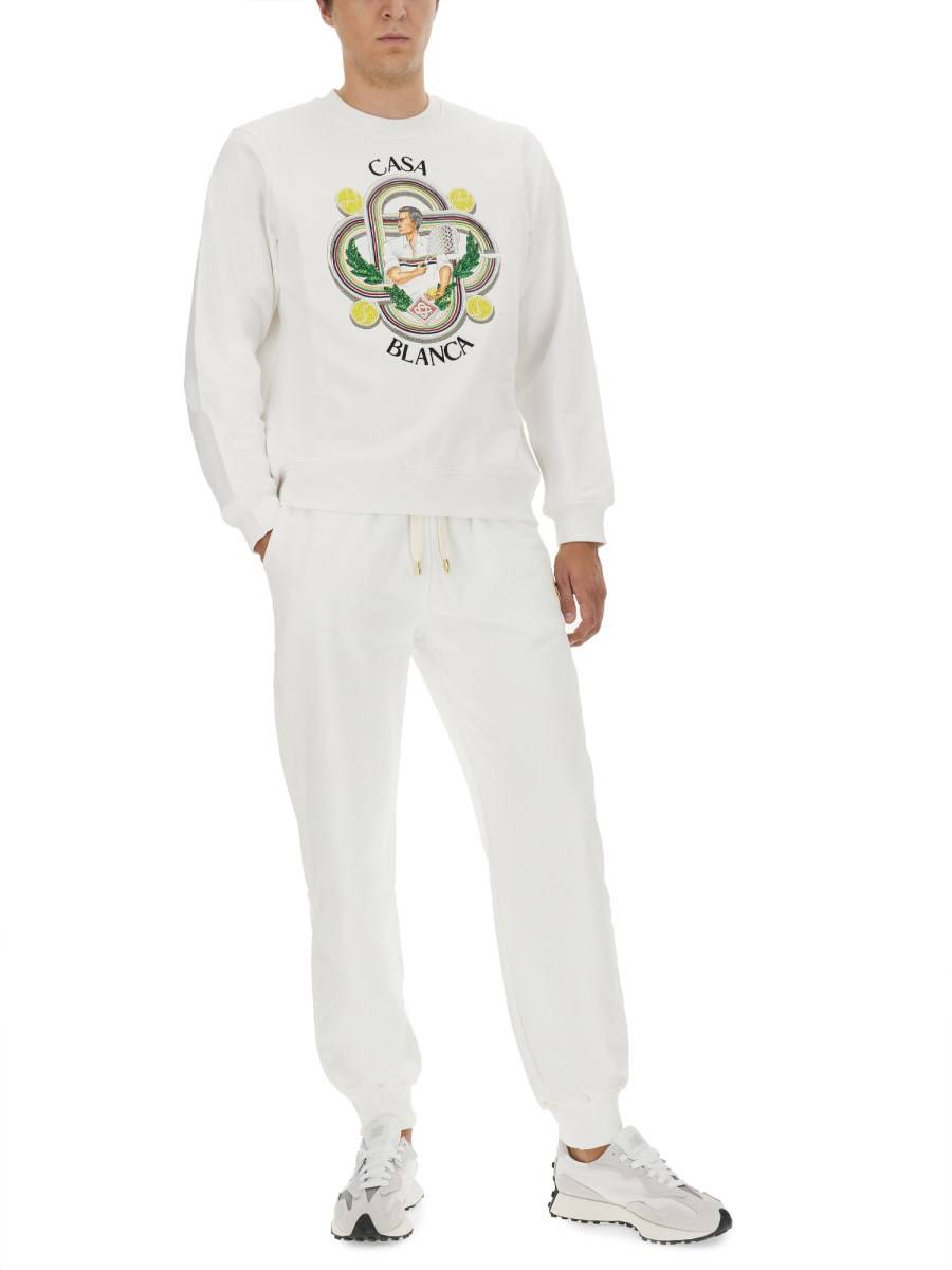 CASABLANCA FELPA IN COTONE CON LOGO