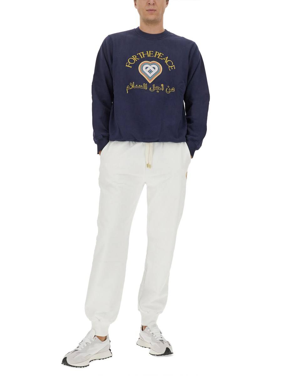 CASABLANCA FELPA IN COTONE CON LOGO