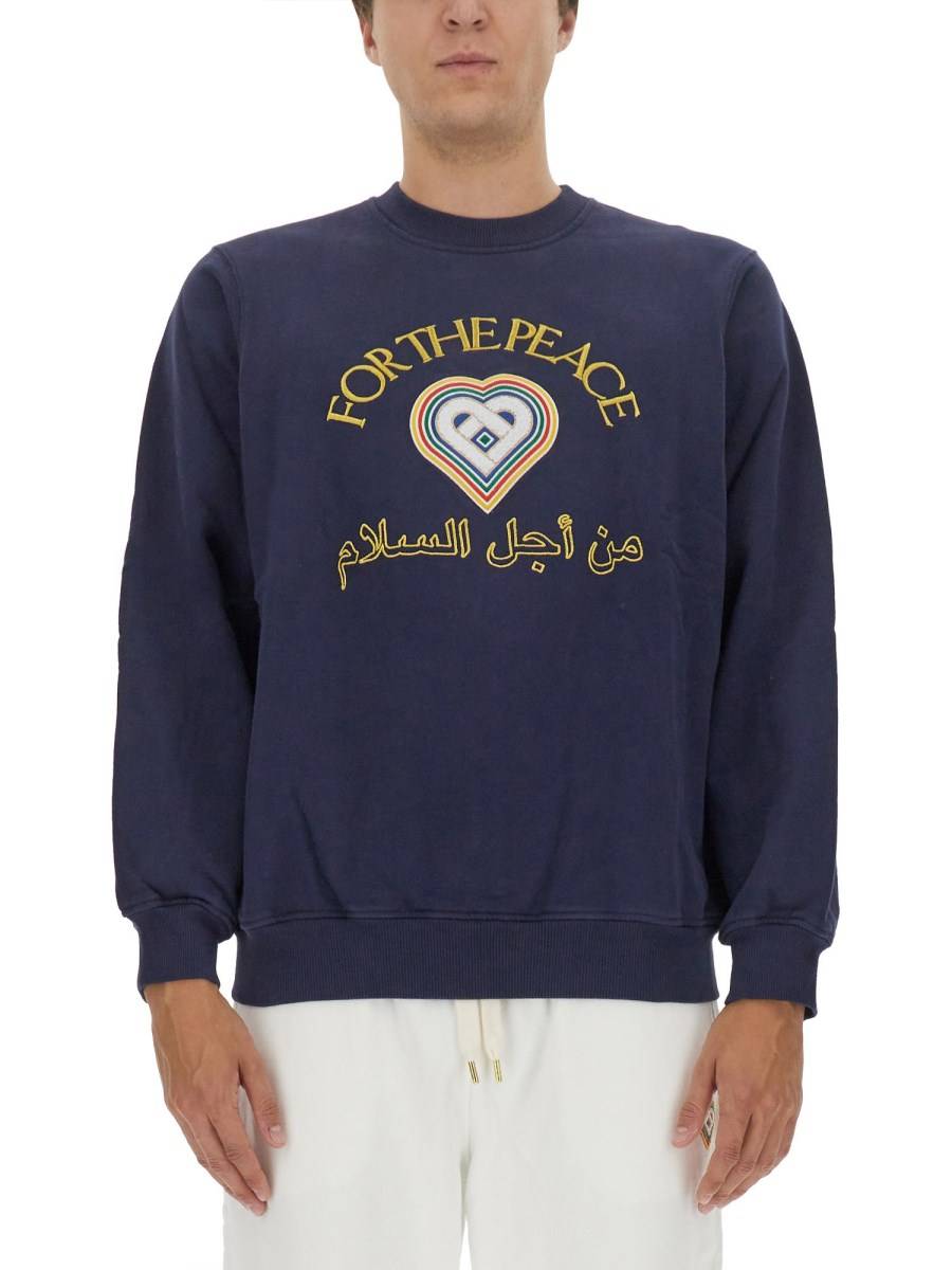 CASABLANCA FELPA IN COTONE CON LOGO