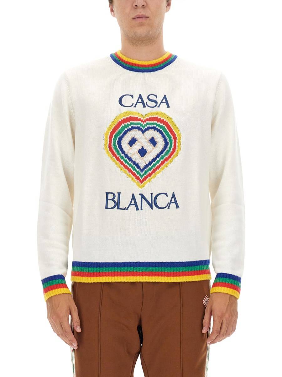 CASABLANCA MAGLIA IN LANA CON LOGO