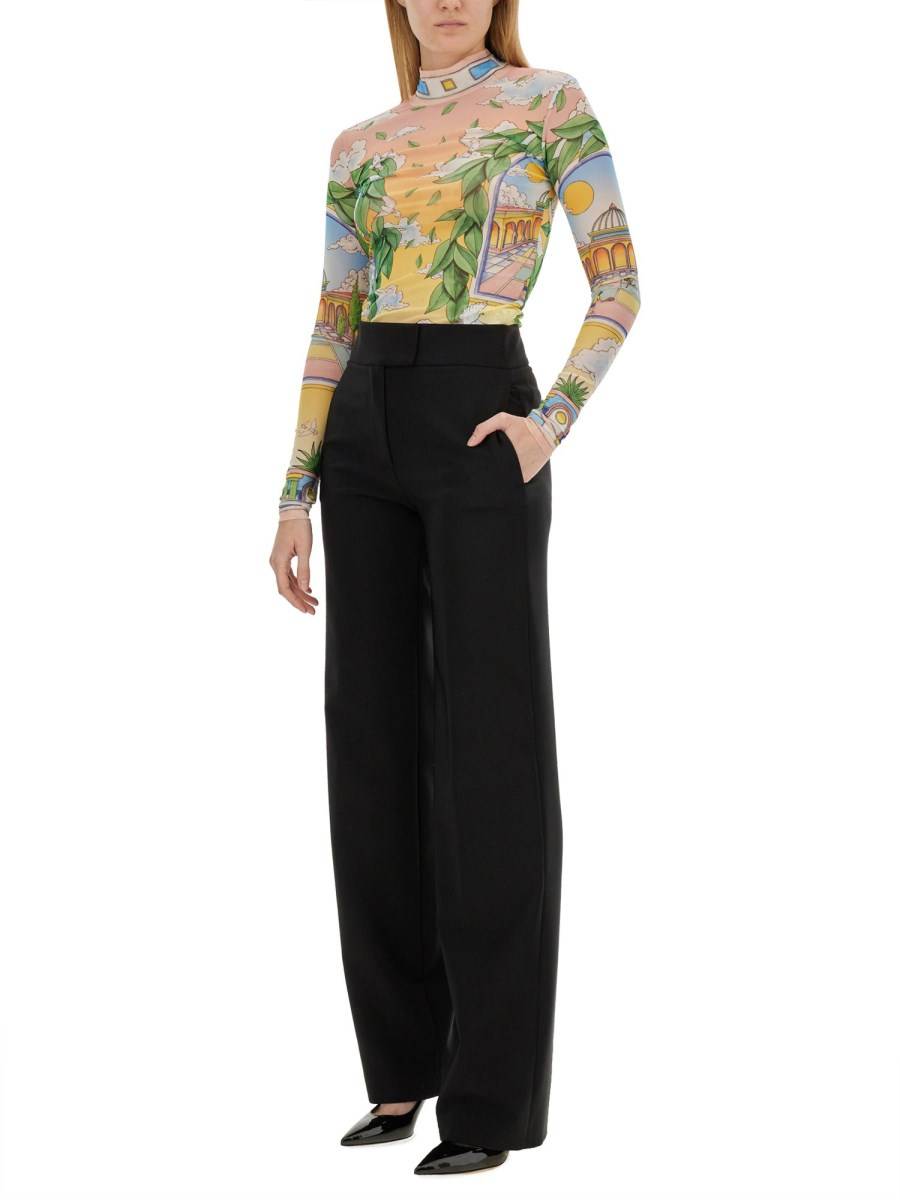 CASABLANCA TOP IN MESH CON STAMPA