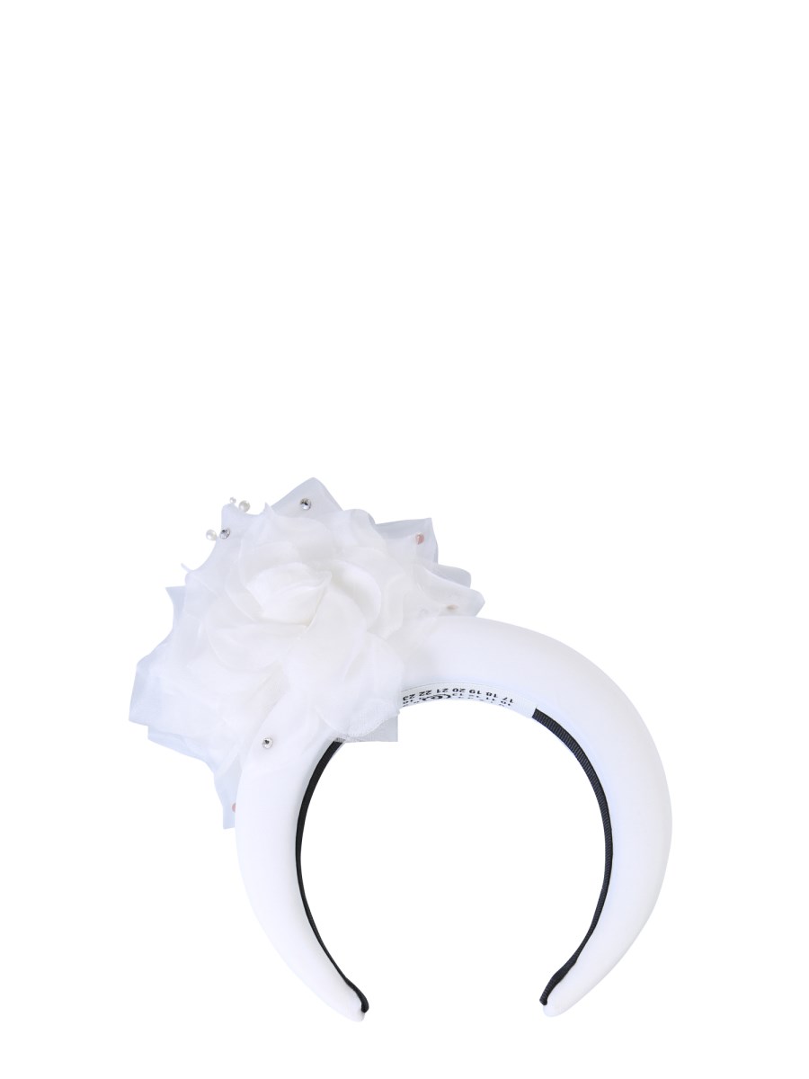 MM6 MAISON MARGIELA CERCHIETTO CON APPLICAZIONE ROSE E TULLE