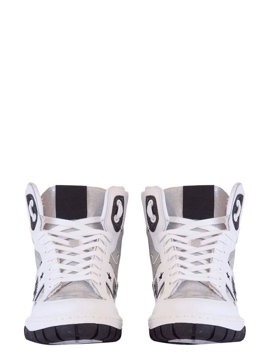 CHIARA FERRAGNI SNEAKER ALTA LOGOMANIA IN PELLE