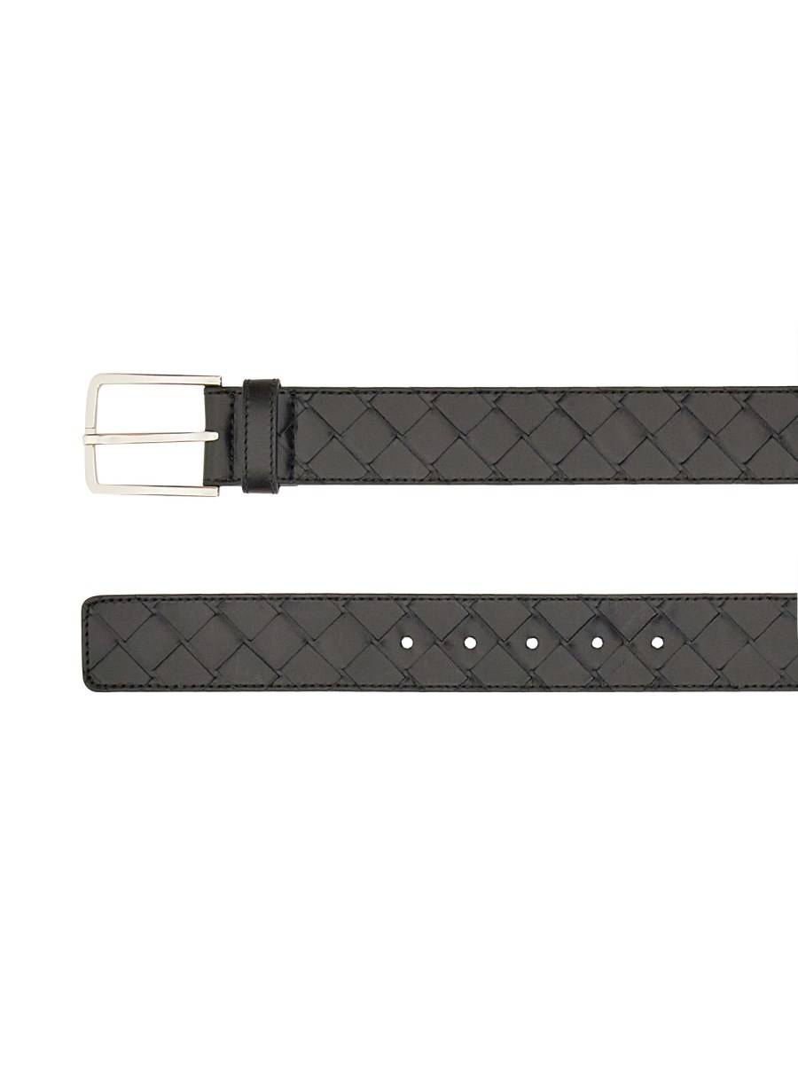 BOTTEGA VENETA CINTURA IN PELLE CON MOTIVO INTRECCIATO