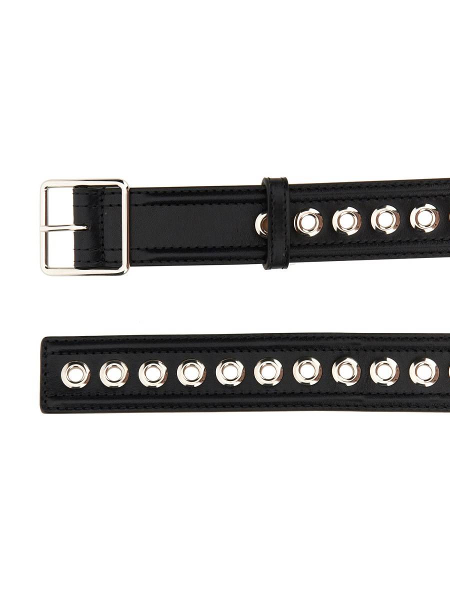 ALEXANDER McQUEEN CINTURA MEDIA IN PELLE CON OCCHIELLI