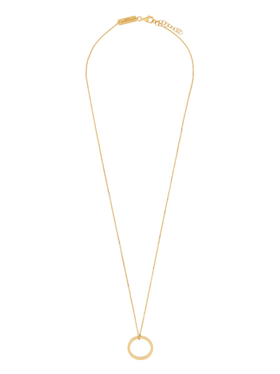 MAISON MARGIELA COLLANA CON ANELLO NUMERICO IN ARGENTO
