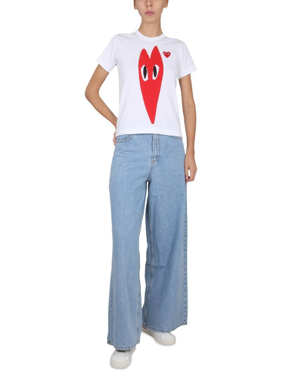COMME DES GARCONS PLAY T-SHIRT CON STAMPA LOGO