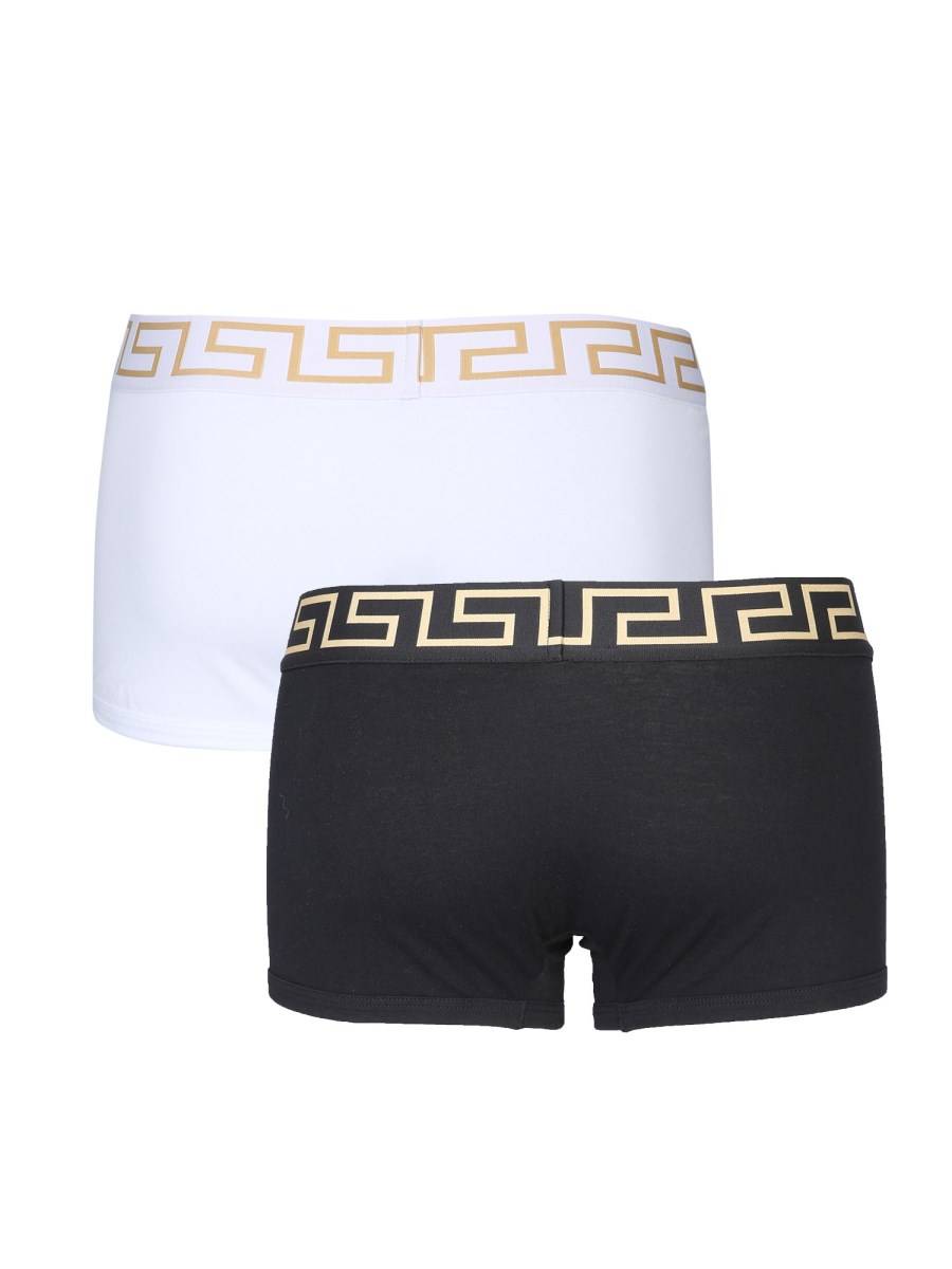 VERSACE CONFEZIONE DA DUE BOXER IN COTONE CON GRECA