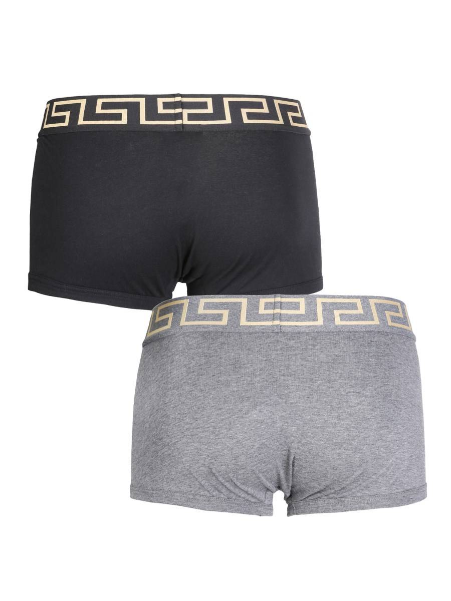 VERSACE CONFEZIONE DA DUE BOXER IN COTONE CON GRECA