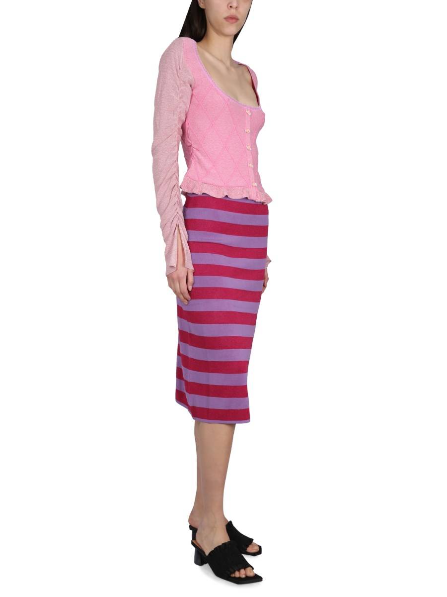 CORMIO CARDIGAN CON MANICA ARRICCIATA IN LANA