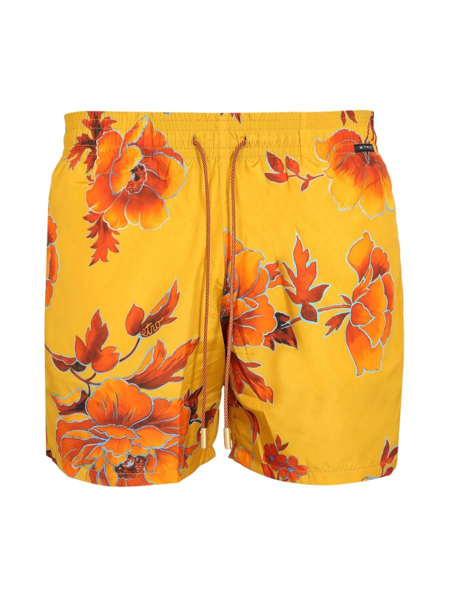 ETRO COSTUME BOXER IN MISTO COTONE CON MAXI STAMPA FLOREALE