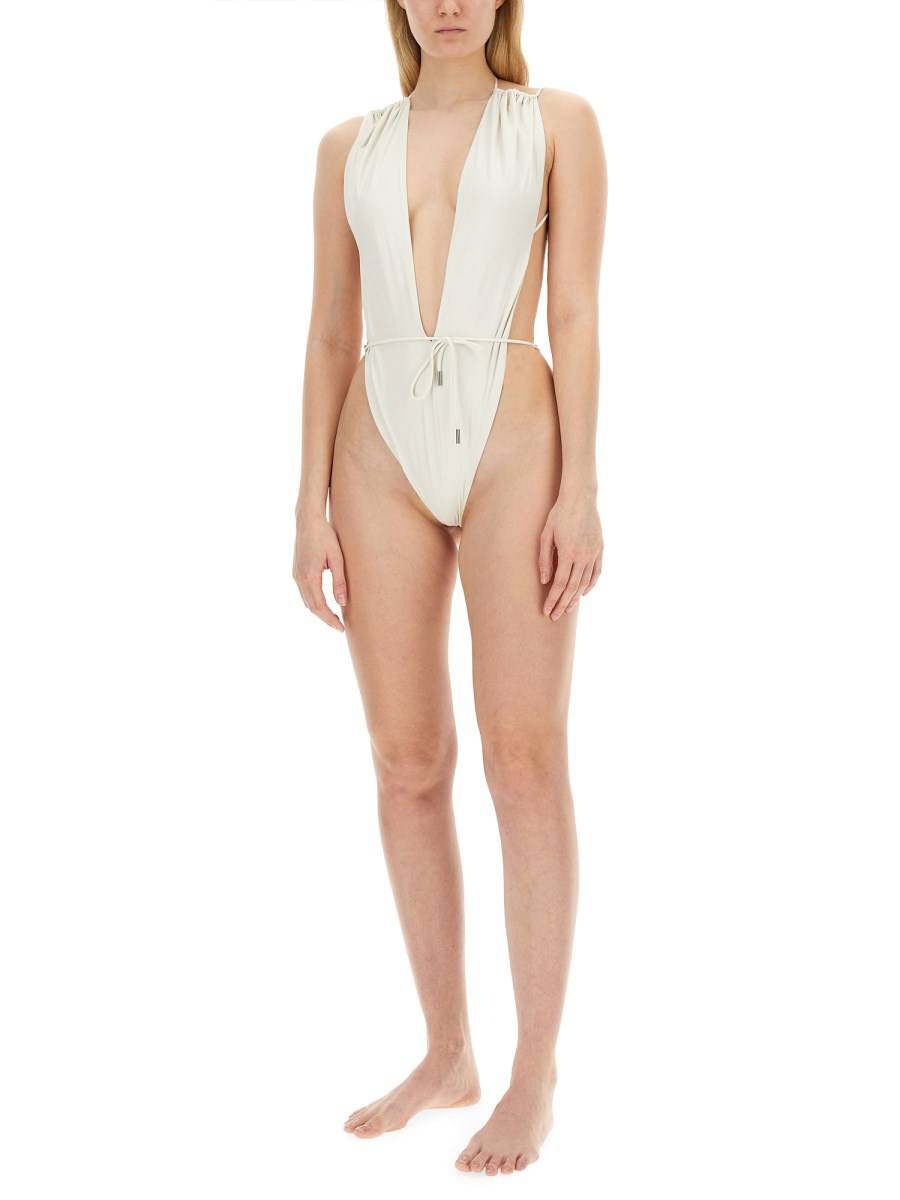 SAINT LAURENT COSTUME DA BAGNO A SCHIENA NUDA CON SCOLLATURA ALL’AMERICANA A V