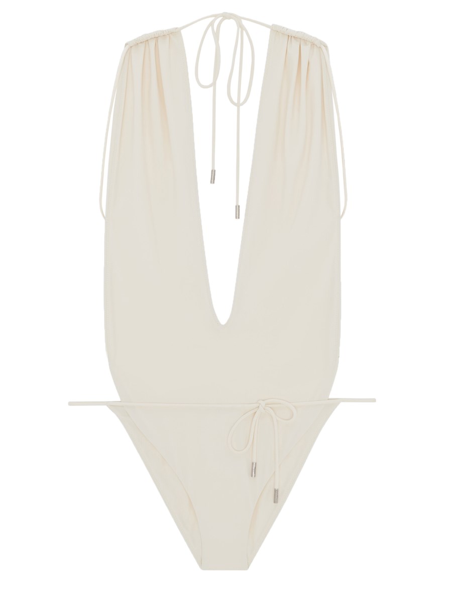 SAINT LAURENT COSTUME DA BAGNO A SCHIENA NUDA CON SCOLLATURA ALL’AMERICANA A V