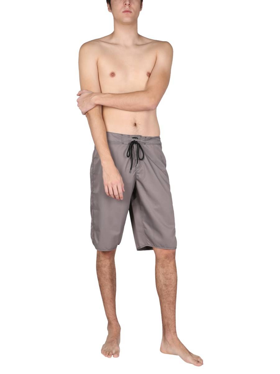JIL SANDER COSTUME DA BAGNO LUNGO CON IMPUNTURE A CONTRASTO