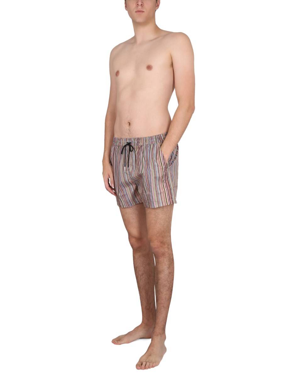 PAUL SMITH COSTUME DA BAGNO MULTICOLOR STRIPES IN TESSUTO TECNICO