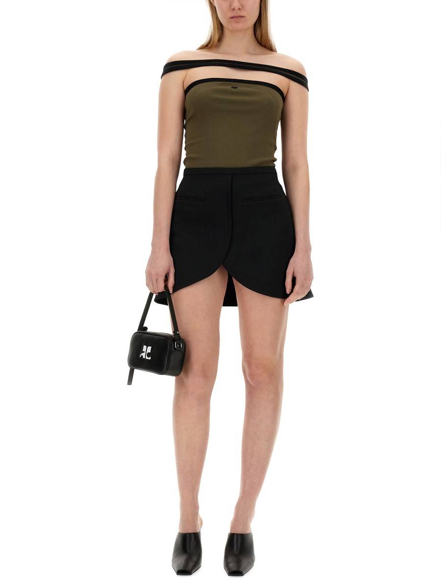 COURREGES GONNA MINI ELLIPSE IN TWILL