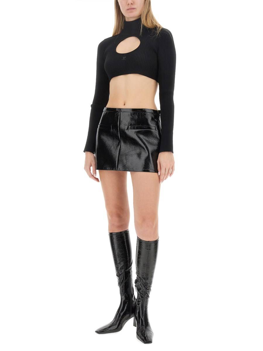COURREGES MAGLIA CROPPED IN VISCOSA