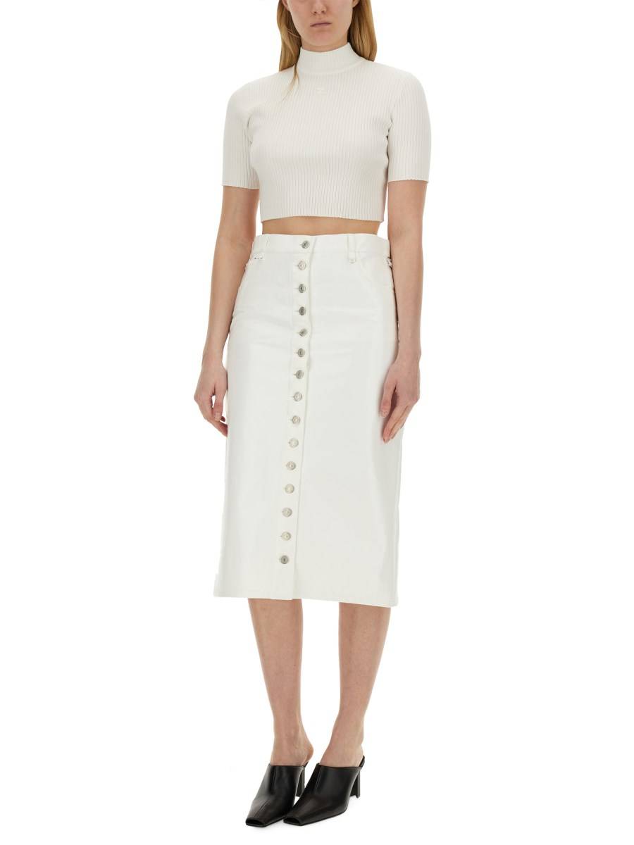 COURREGES TOP CROPPED IN MAGLIA