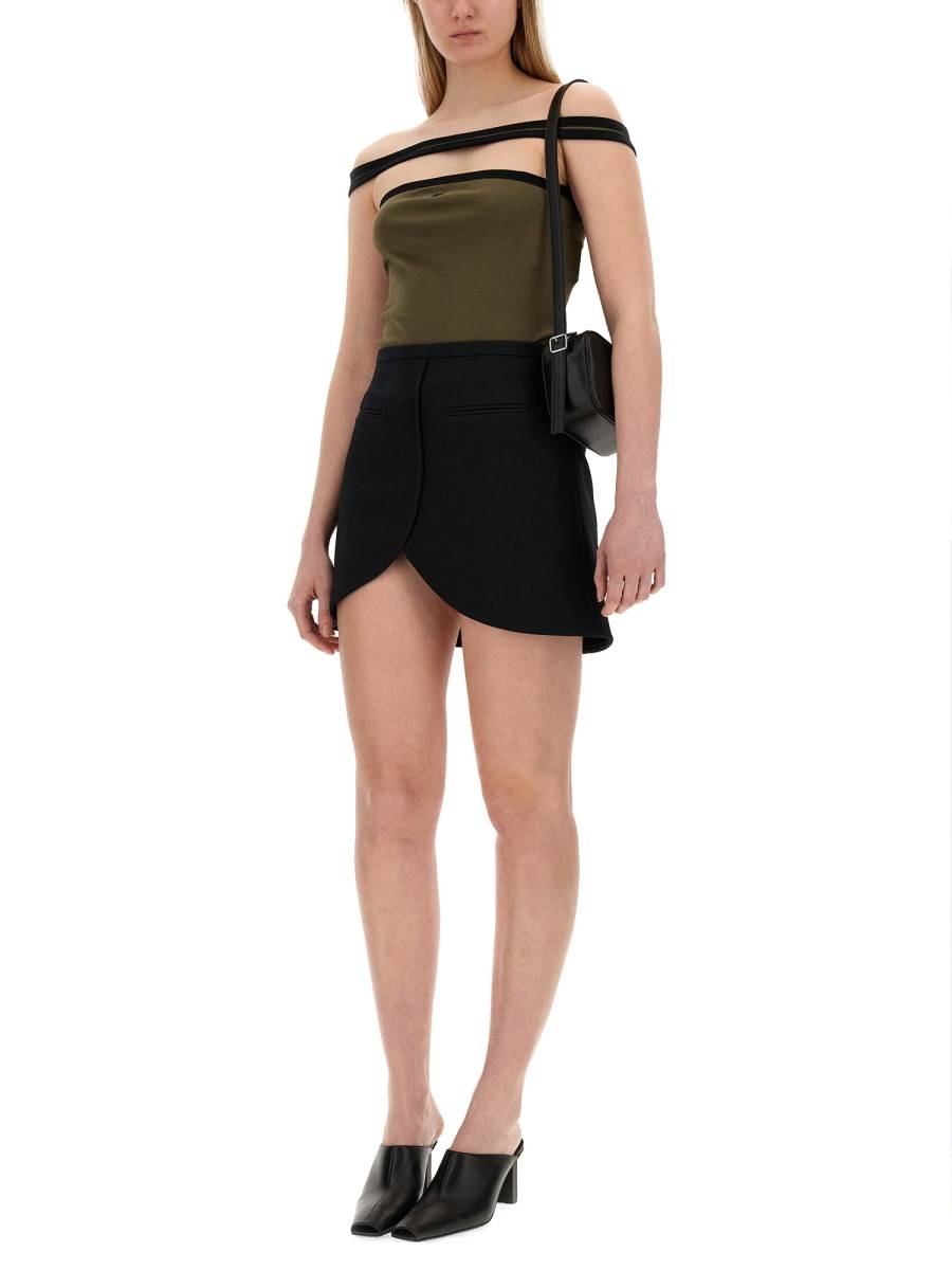 COURREGES TOP IN COTONE CON LOGO