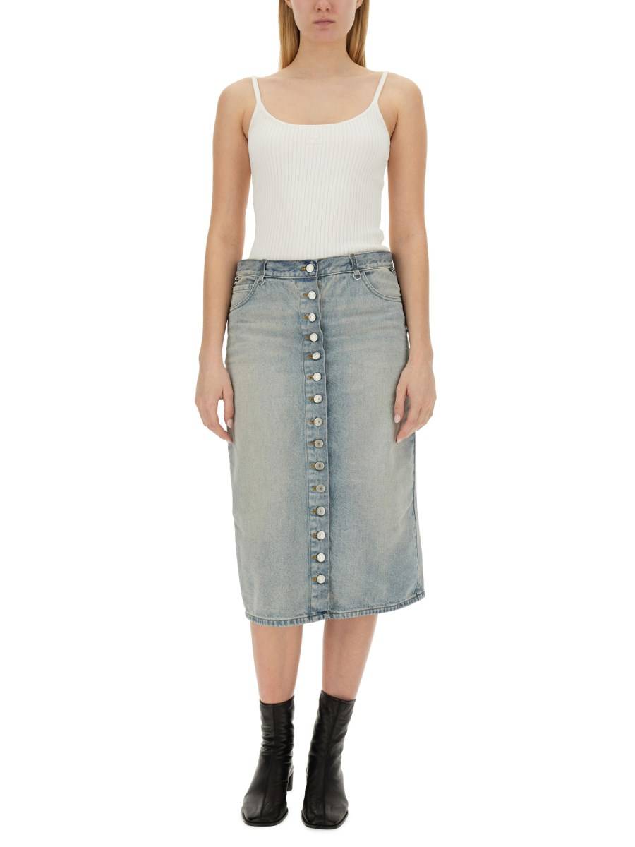 COURREGES TOP IN MAGLIA CON LOGO