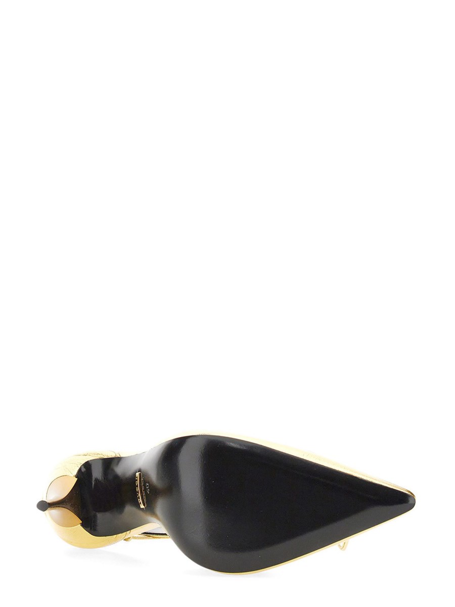 GUCCI DECOLLETE CON TACCO ALTO IN PELLE METALLIZZATA