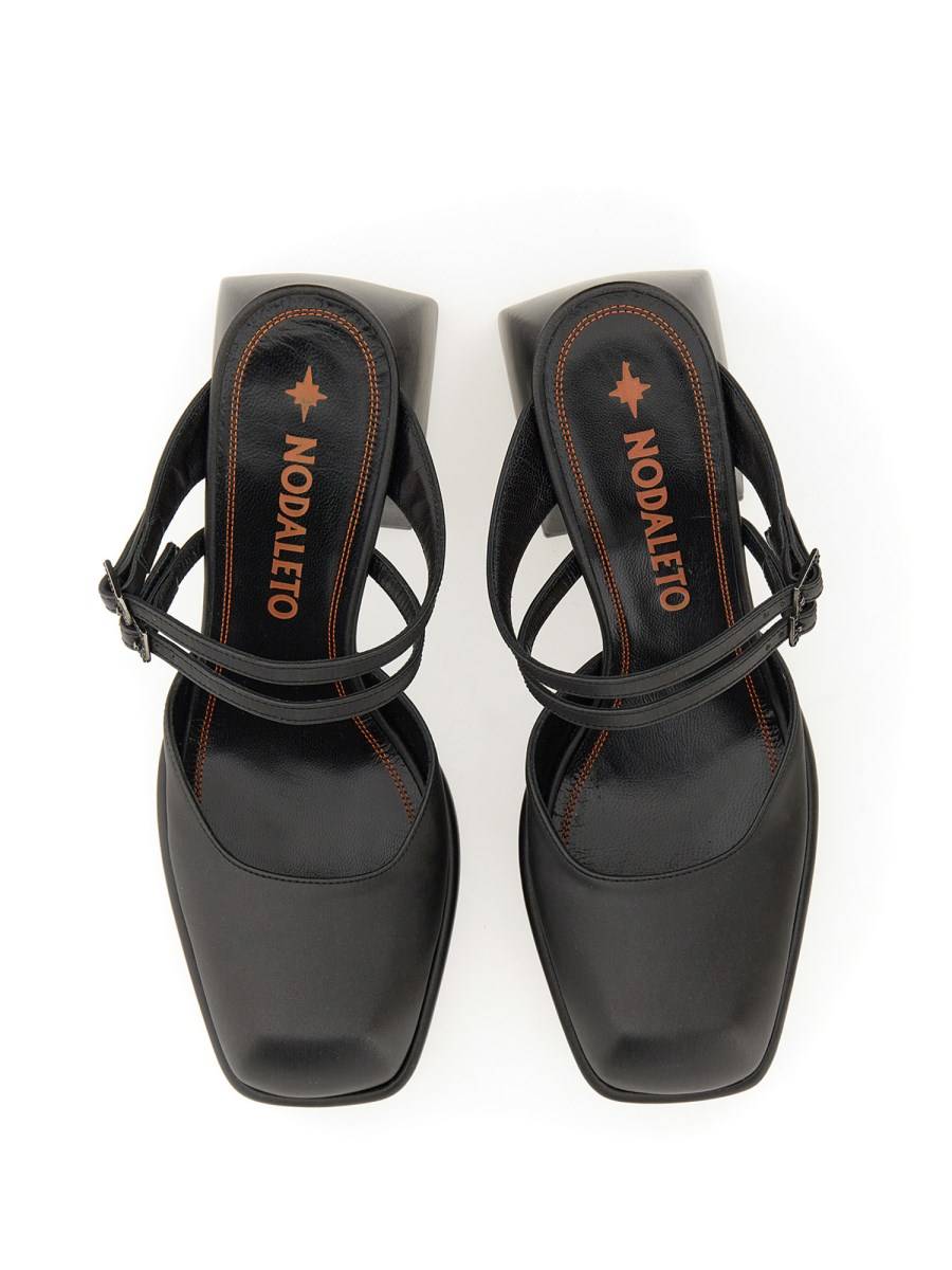 NODALETO DECOLLETÈ PLATFORM BULLA SMITH CARBON CON FIBBIA GIOIELLO