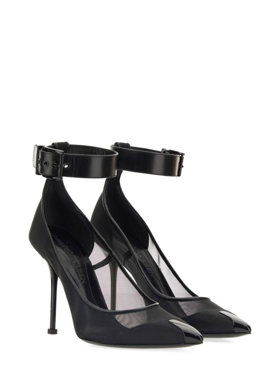 ALEXANDER McQUEEN DECOLLETE PUNK IN MESH CON CINTURINO
