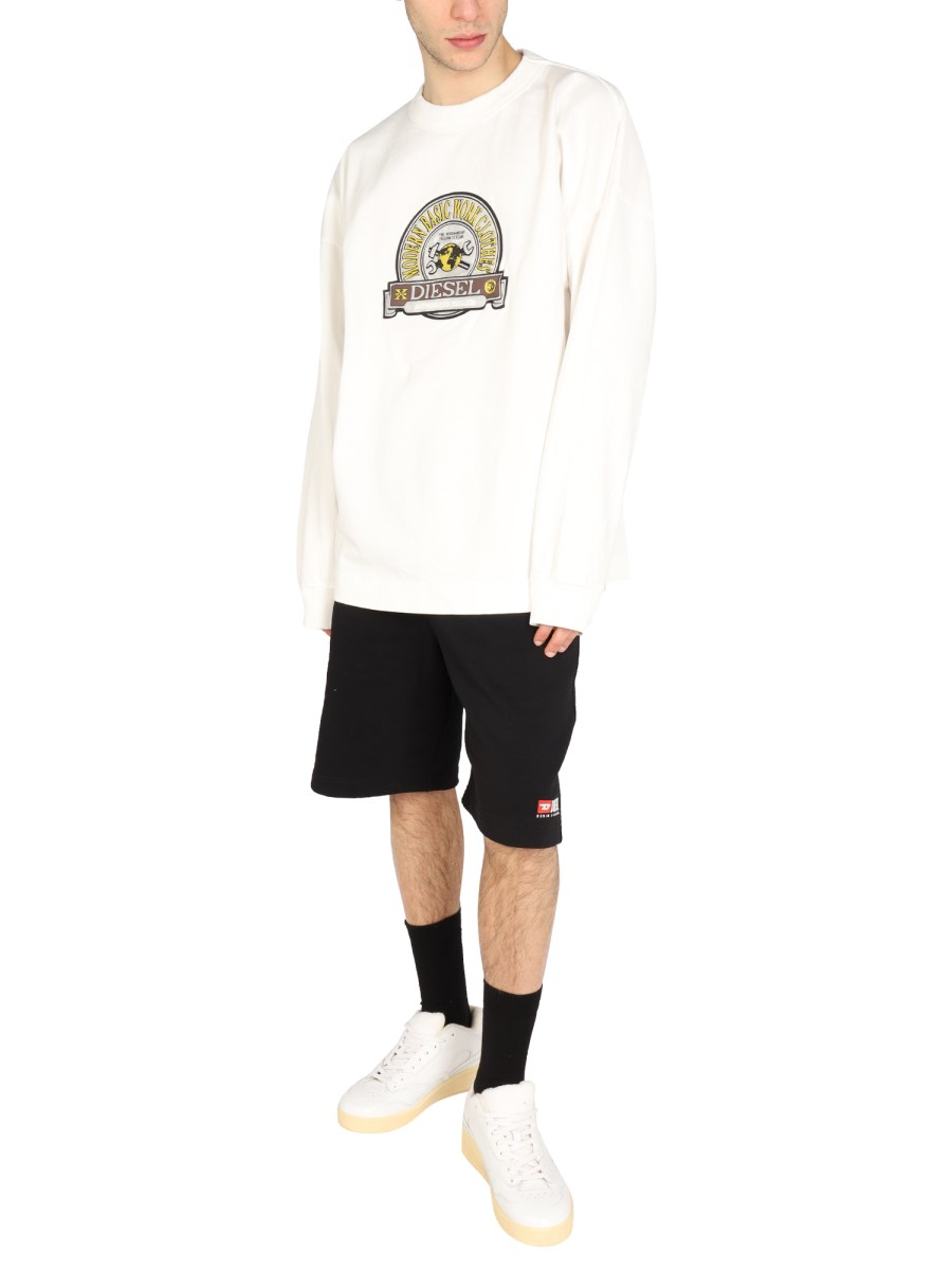 DIESEL FELPA IN COTONE CON PATCH LOGO