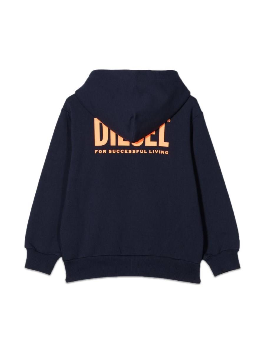 DIESEL KIDS FELPA CON LOGO CAPPUCCIO E ZIP